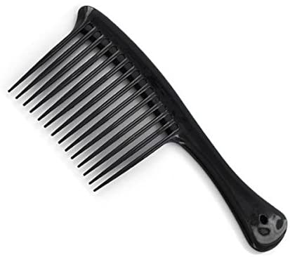 Black Jumbo Wide-tooth Rake Comb detangle avoid breakage and supports ...